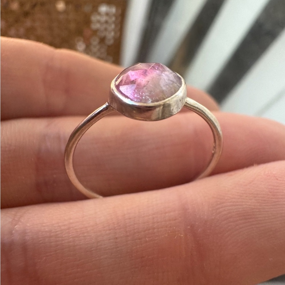 Custom Made Solid Sterling Watermelon Tourmaline … - image 2